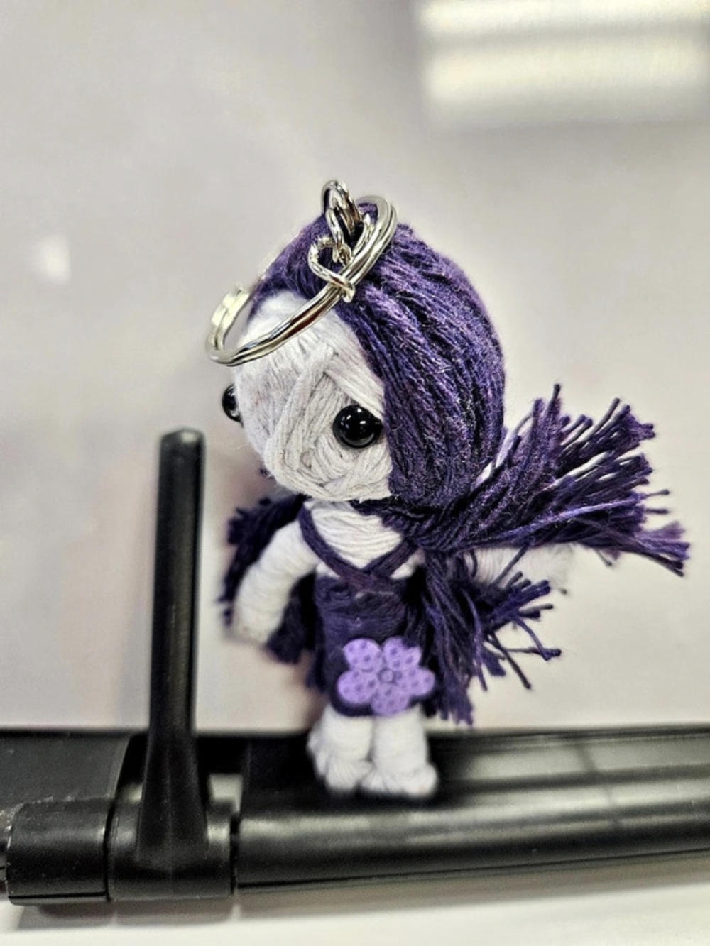 Purple & White Figure Keychain